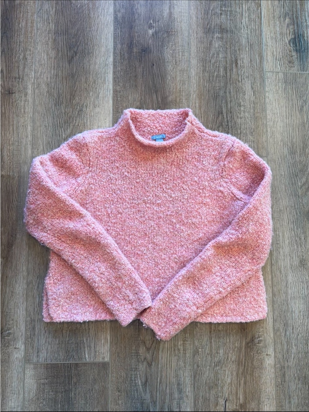 Aerie Pink/Coral Fuzzy Cropped Sweater